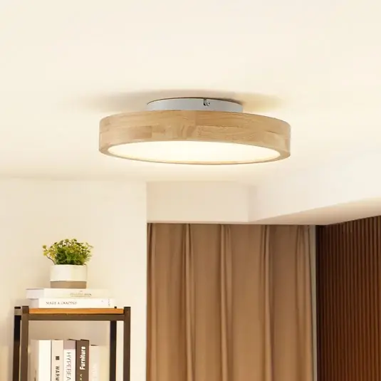 Ultime Pezzi Lindby plafoniera LED Milada, rovere, CCT, telecomando