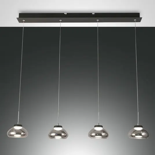Offerta Del Giorno Lampada sospensione Arabella 4 luci lineari, fumè