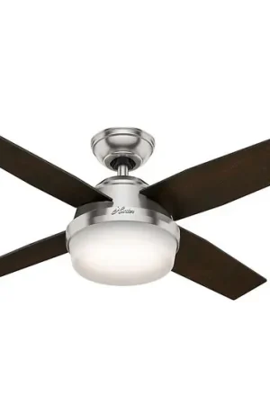Ventilatore Hunter con luce Dante, nero/marrone, silenzioso, E27 Prezzo Conveniente