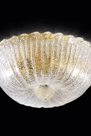 Professionale Plafoniera Budino oro trasparente 30 cm
