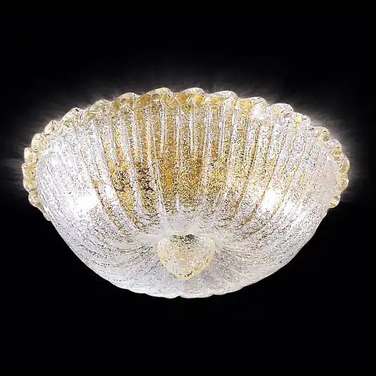 Professionale Plafoniera Budino oro trasparente 30 cm