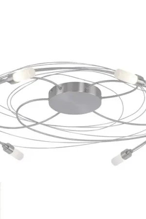 Più Venduto Plafoniera LED Nelia 6 luci Ø 60 cm acciaio