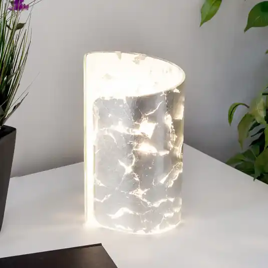 Lampada da tavolo Papiro, argento Offerta