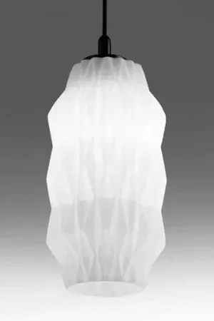 Quantità Limitata Lampada a sospensione Origami in vetro, bianco