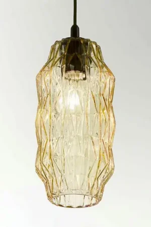 Lampada a sospensione Origami in vetro, ambra Ordina Subito