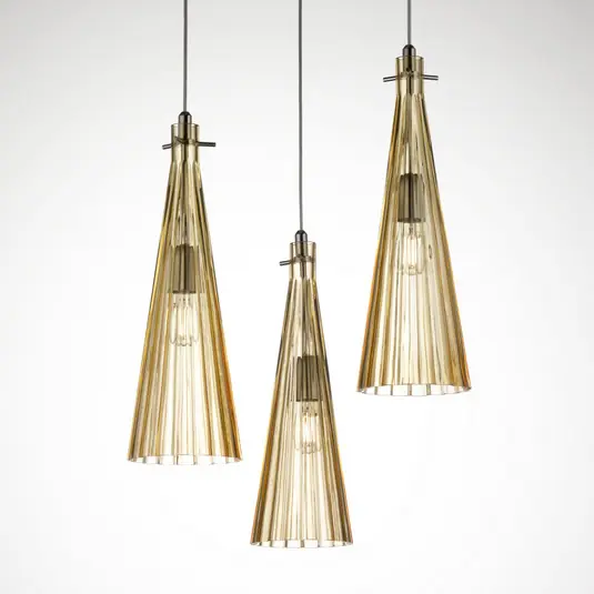 Spedito Oggi Lampada sospensione Costa Rica, 3 luci, ambra