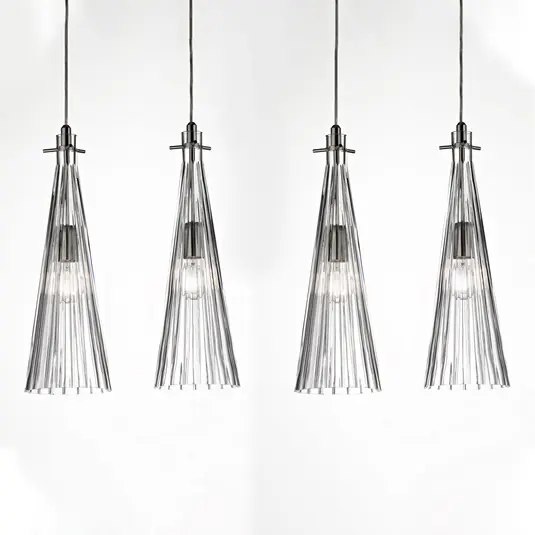 Lampada sospensione Costa Rica 4 luci, trasparente Subito Disponibile