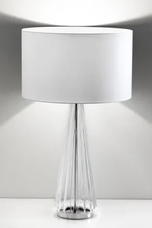 Lampada da tavolo Costa Rica bianca, base traspar. Super Prezzo