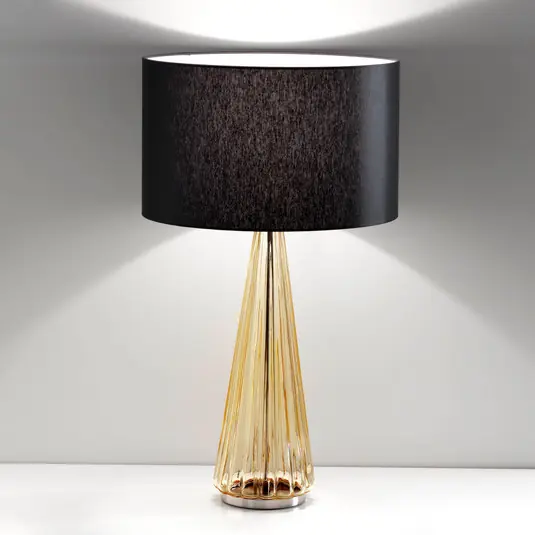 Miglior Prezzo Lampada da tavolo Costa Rica nera, base ambra