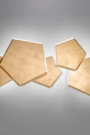 Applique LED Pleiadi con oro in foglia, 5 luci Scelto Dai Clienti