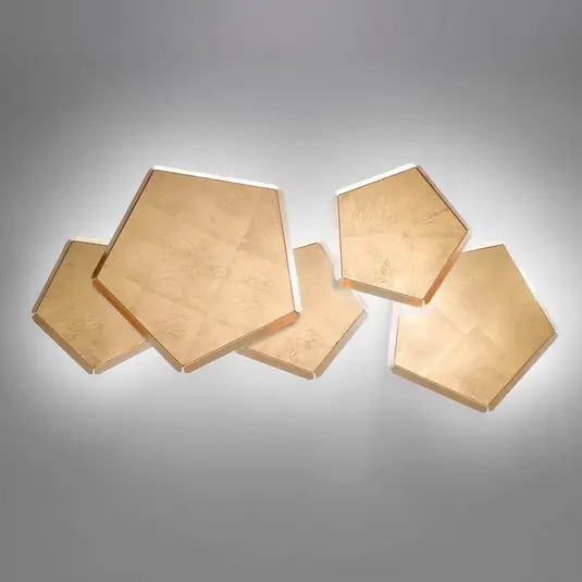 Applique LED Pleiadi con oro in foglia, 5 luci Scelto Dai Clienti