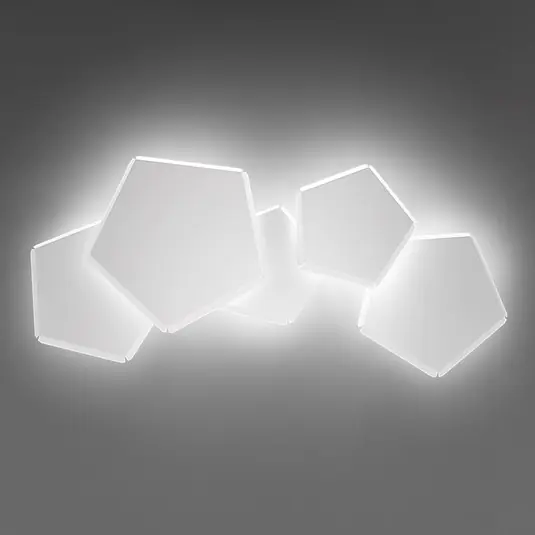 Applique LED Pleiadi in bianco, 5 luci Reso Gratuito