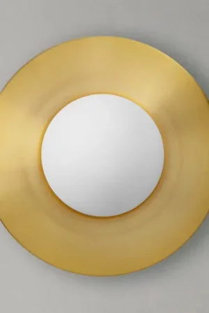 Compra Adesso Applique Hat di vetro con piatto ottone