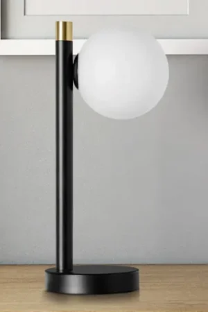 Lampada da tavolo Pomì 1 luce con sfera di vetro Spedizione Espresso