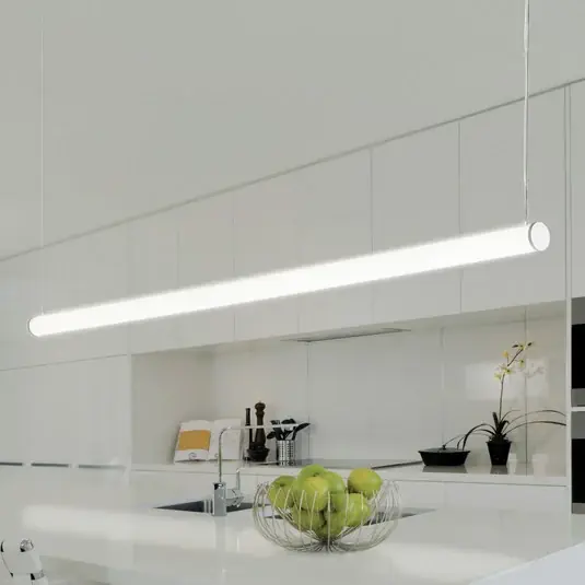 Nuova Collezione Lampada a sospensione Pirgos LED, lunghezza 200 cm, dimmerabile, bianco