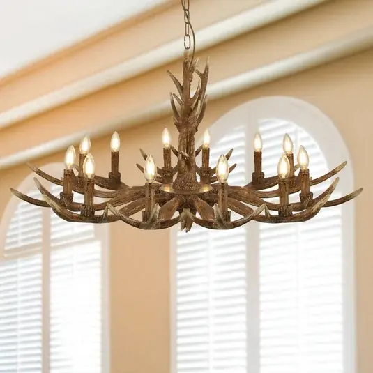 Lampadario Stag a corna, 12 luci Sconto