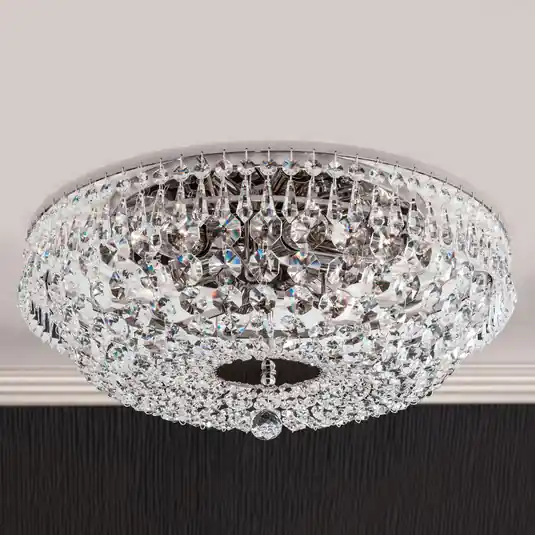 Popolare Plafoniera di cristallo SHERATA cromata, 45 cm