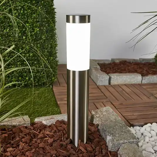 Lindby Lampada LED solare Aleeza, 61 cm, acciaio inossidabile, picchetto Reso Gratuito