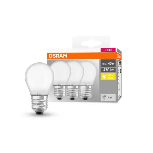 OSRAM LED goccia E27 P40 4W 2.700K 470lm satin 3x Compra Adesso
