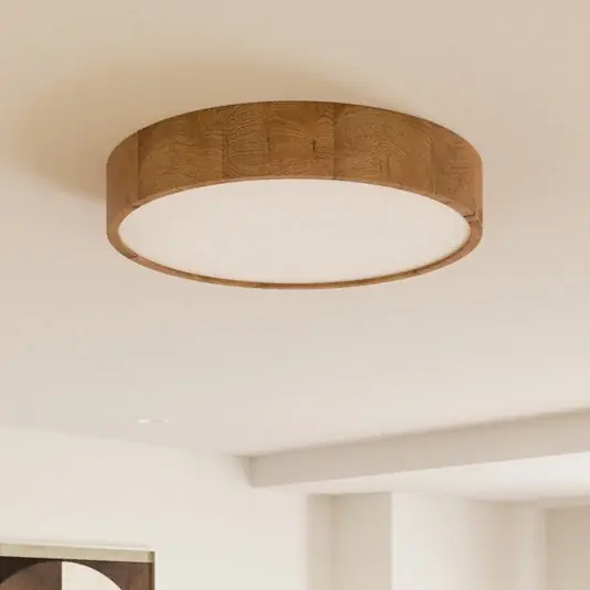 Prezzo Scontato Envostar plafoniera Kerio, Ø 47 cm, legno di quercia naturale
