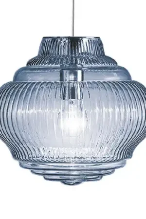 Popolare Lampada a sospensione Bonnie 130 cm blu chiaro