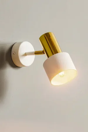 Pagamento Sicuro Faretto da parete Destin, 1 luce, bianco/ottone