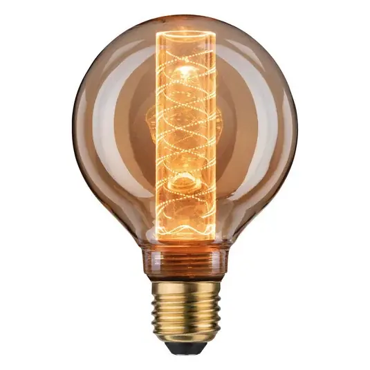 Reso Gratuito Lampada a LED in vetro E27 4W G95 con motivo a spirale Inner Glow