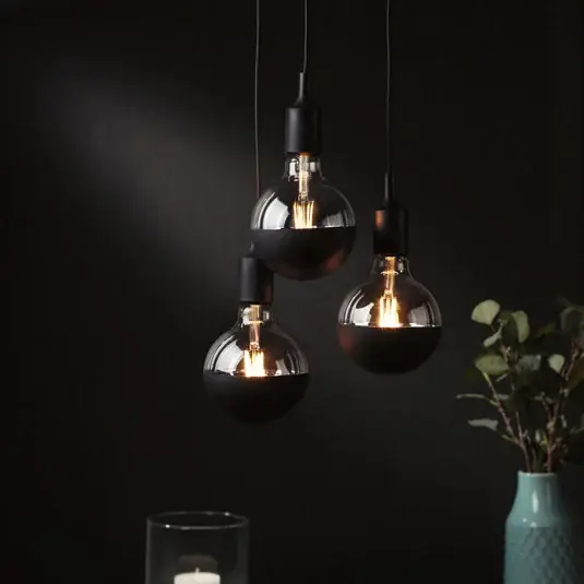 Pagamento Sicuro Lampadina LED E27 827 6,5W testa specchio nero opaco