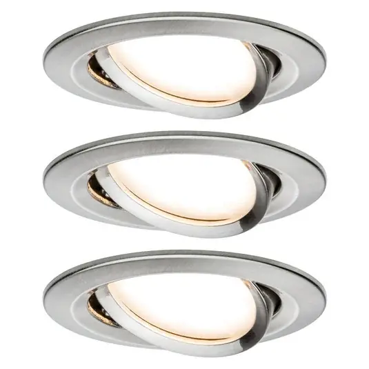 Occasione Faretto LED Paulmann Nova Coin, set da 3, in ferro, orientabile, 2.700 K