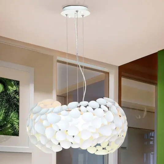 Sospensione LED Narisa 5xG9, Ø47cm, bianco Compra Online