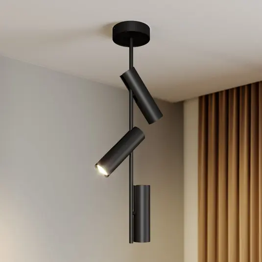 Faretto da soffitto Leda 3, 3 luci, nero Compra Online