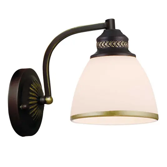 Offerta Lampo Clair - applique metallica marrone, paralume vetro