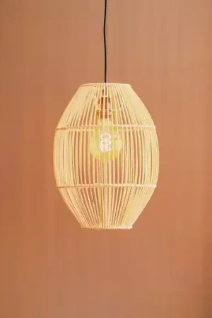 Acquista Ora Lampada a sospensione Anteo di rattan, ovale alto