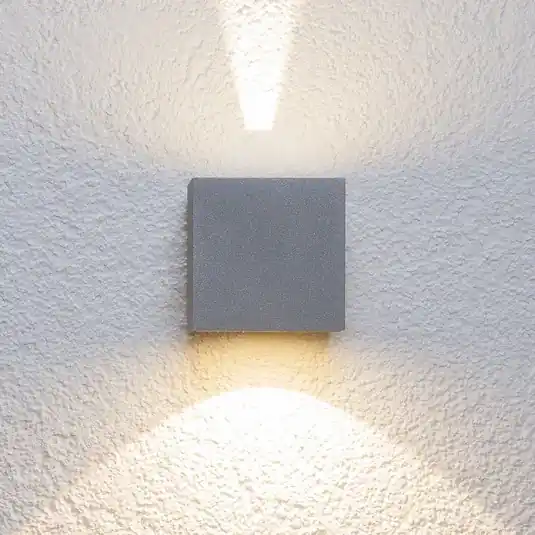 Lucande applique da esterni LED Jarno, argento, metallo, 9 cm Affare