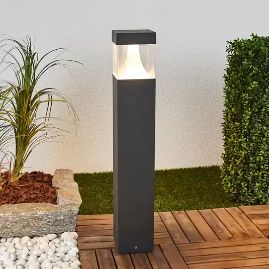 Scelto Dai Clienti Lucande Lampione a LED Egon, altezza 65 cm, grigio grafite, IP54