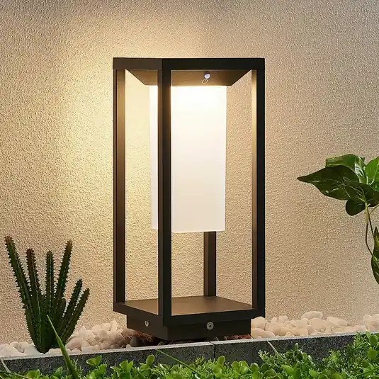 Solo Oggi Lucande Luce LED solare per zoccoli Eliel, 34 cm, antracite, IP54