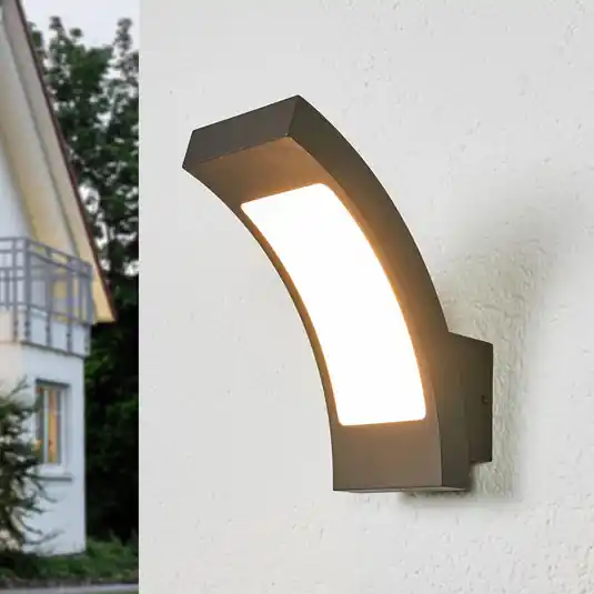 Spedito Oggi Lucande Applique da esterni LED Juvia, 19 cm, antracite, IP54