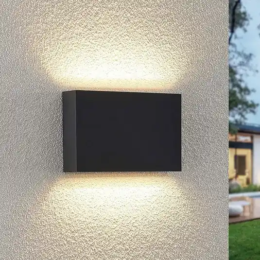 Lindby applique da esterni LED Jarte, 20 cm, su/giù, grigio, IP65 Ordina Subito