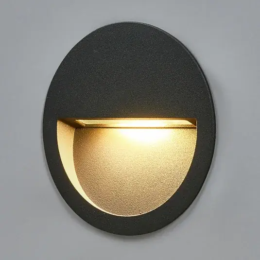 Occasione Imperdibile Lucande applique a LED da incasso Loya, Ø 11,5 cm, grigio, IP54