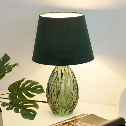 Pauleen Crystal Velvet da tavolo con base di vetro Promo Stagionale