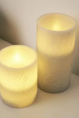 Spedito Oggi Pauleen Cosy Feather Candle LED candela set 2x
