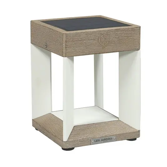 Subito Disponibile Lampada LED solare da tavolo Teckalu, bianco/legno
