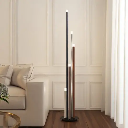 Nuova Collezione Lucande Piantana LED Stoika, 150 cm, a 5 luci, metallo