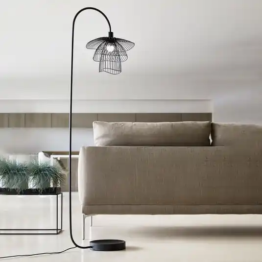 Lampada da terra Forestier Papillon XS, nero Ultima Occasione