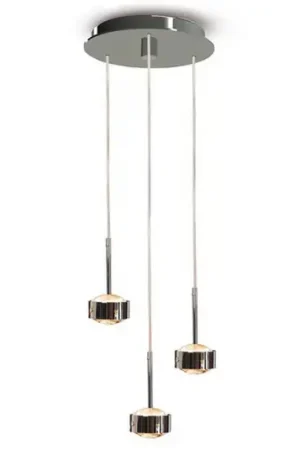 Lampada a sospensione Puk Drop Trio, nichel opaco, a 3 luci, G9 Di Tendenza
