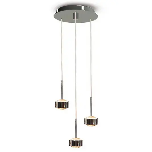 Lampada a sospensione Puk Drop Trio, nichel opaco, a 3 luci, G9 Di Tendenza