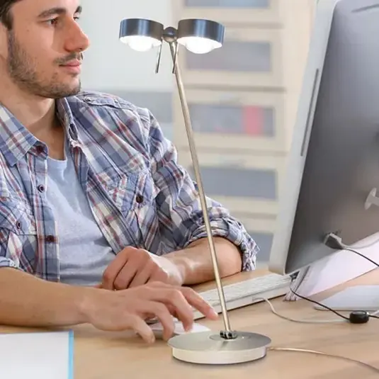 Lampada da tavolo LED Puk Table Twin nickel opaco Offerta Del Giorno
