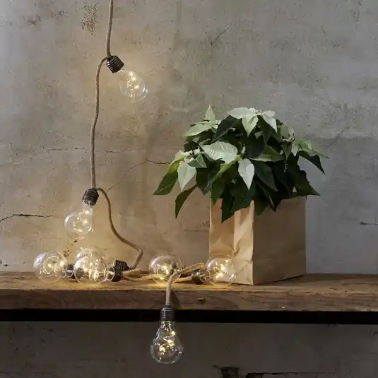 Catena luminosa Jutta di iuta a batteria 10 luci Occasione Imperdibile