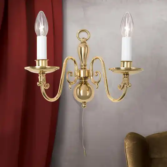 Offerta Speciale Applique Imke in ottone, a 2 luci