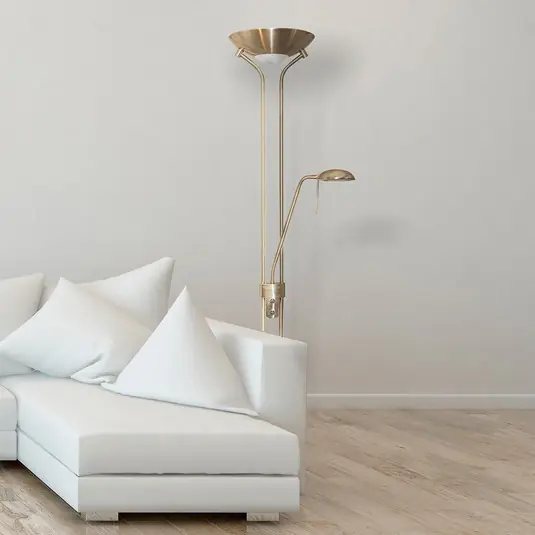 Lampada da terra dimmerabile Jerik, ottone antico Acquista Ora